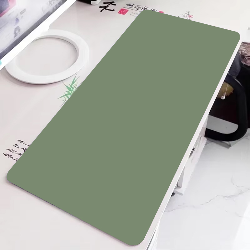 Leather Desk Pad - 단색 녹색 게임용 마우스 패드 대형