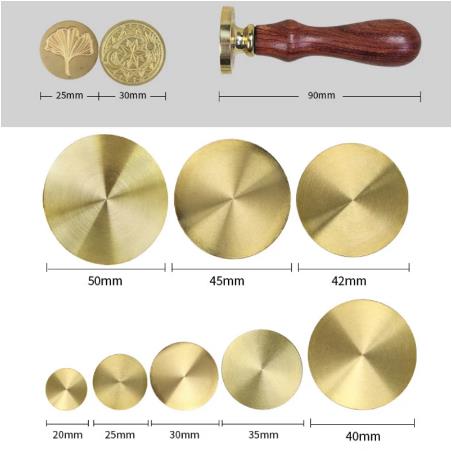 Wax Seal Stamp Set - 황동으로 만든 도장 헤드를 사용하여 로고를