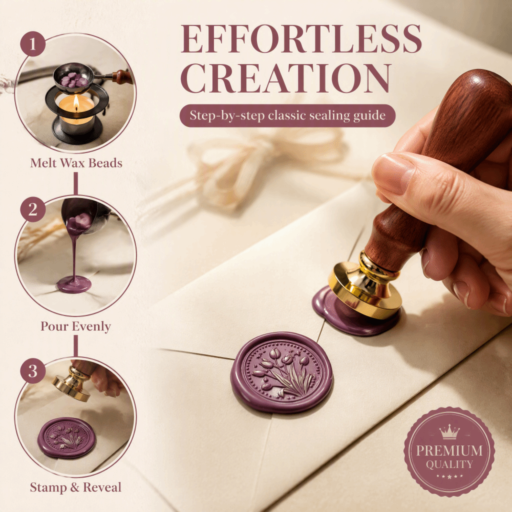 Wax Seal Stamp Set - 20개/세트 아연 합금 왁스 실링 스탬프