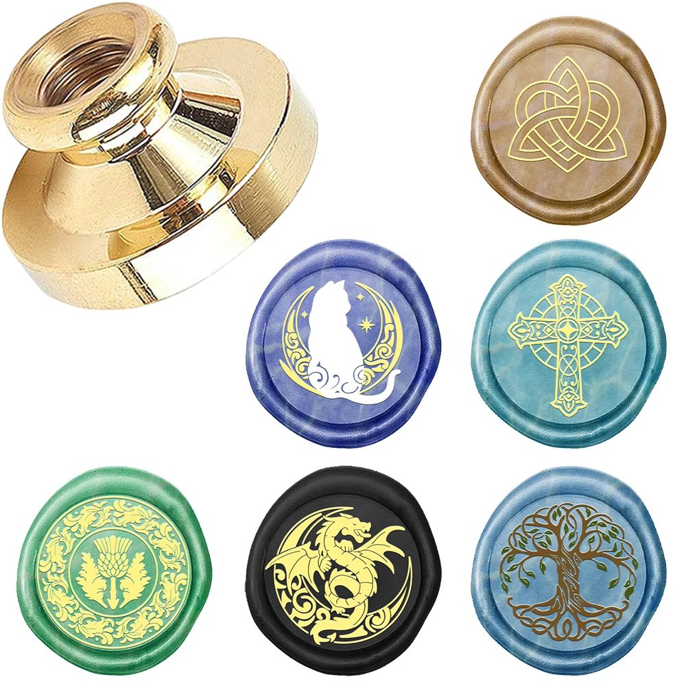 Wax Seal Stamp Set - 창의적인 달토끼 십자가 용 생명의 나무