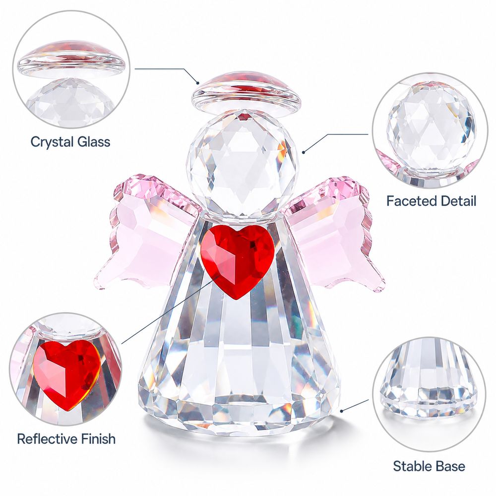 새로운 면처리 크리스탈 천사 피규어 화려한 날개 헤일로 - Paper Weight Crystal 리뷰 및 가격
